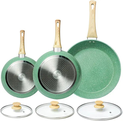 Pink Granite Frying Pan Set